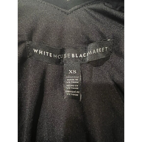 White House Black Market WHBM Women’s Black beaded Long Sleeve Lined Dress XS - Picture 7 of 9